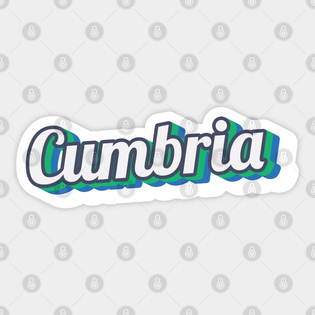 Retro Cumbria Text - The Lake District Sticker by CumbriaGuru